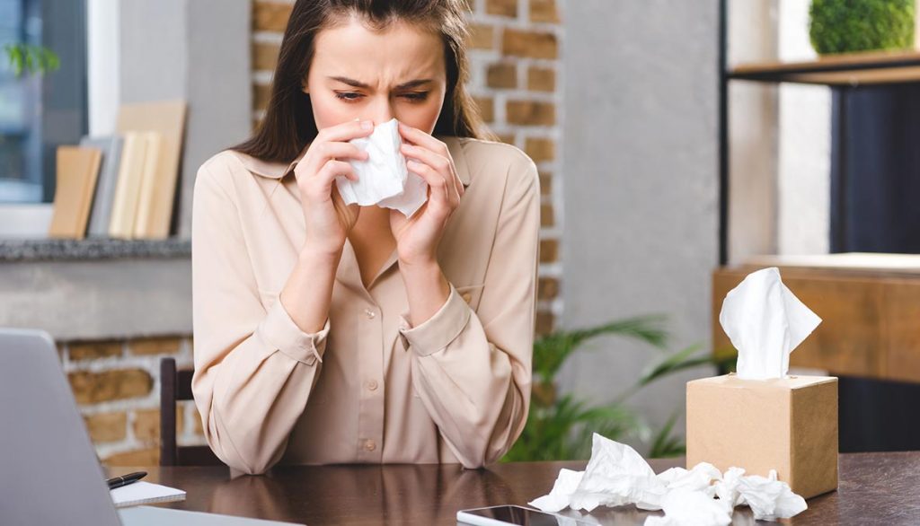 Woman Having Office Allergies